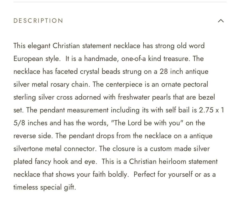 Gifts of Grace Designs Handcrafted Real Pearl Sterling Silver Cross Necklace - Picture 6 of 6